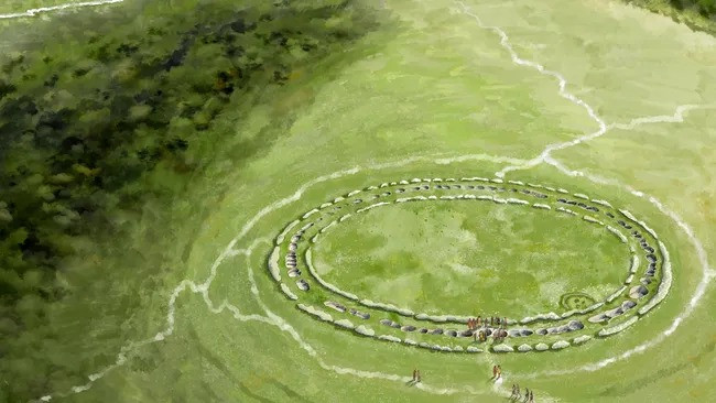  Bãi đá cổ Stonehenge từ lâu được cho là vòng tròn đá cổ xưa nhất nước Anh. Thế nhưng, nghiên cứu mới đây chỉ ra di chỉ Flagstones có niên đại lâu đời hơn Stonehenge. Ảnh: Reconstruction by Jennie Anderson.