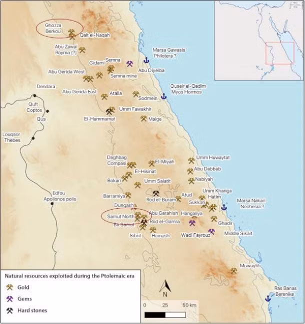 Theo nghiên cứu của các chuyên gia, các mỏ đã được người Ai Cập khai thác mạnh mẽ trong thời kỳ Hy Lạp hóa (332 trước Công nguyên đến năm 30 trước Công nguyên). Ảnh: Bérangère Redon/ Antiquity Publications Ltd.