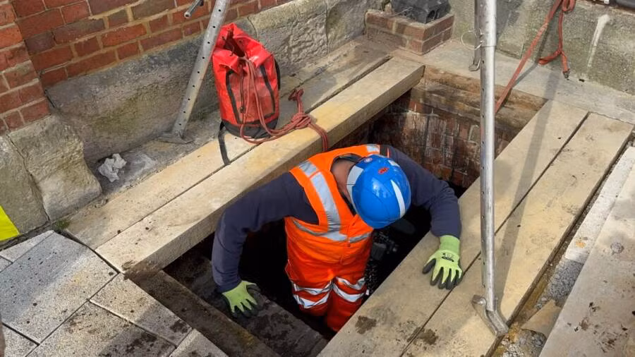 Trong quá trình cải tạo khu vực nhà ga Salisbury ở Wiltshire, Anh, các kỹ sư, công nhân tình cờ phát hiện mạng lưới đường hầm bí mật và các phòng bị lãng quên trong suốt nhiều thập kỷ. Ảnh: Network Rail.