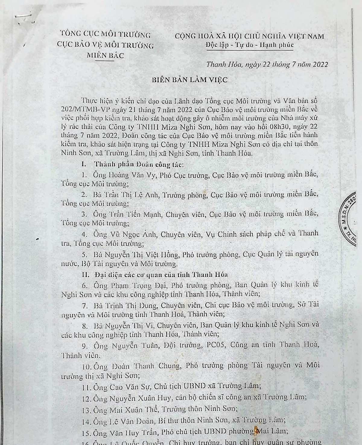 Công ty Miza Nghi Sơn bị xử phạt gây ô nhiễm môi trường - Hình 4 Cong ty Miza Nghi Son bi xu phat gay o nhiem moi truong-Hinh-4