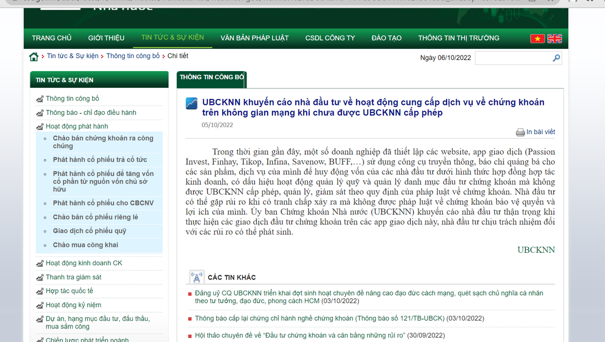 Loat app “dau tu nho loi tuc cao” bi UBCKNN canh bao