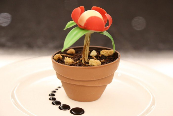 9. Chậu hoa ăn được: Một quán cà phê độc đáo ở Seoul (Hàn Quốc) phục vụ món ăn đặc biệt này. Chậu hoa này là một món tráng miệng được gọi là Hoa Bingsu trông rất dễ thương và thực tế.