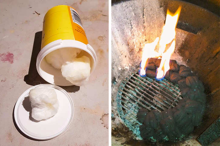 Tạo đồ bắt lửa: Bạn có thể tự tạo đồ bắt lửa để cắm trại hoặc nướng thịt ngoài trời bằng cách cho một chút sáp Vaseline lên miếng bông gòn và dùng để bắt lửa dễ dàng.