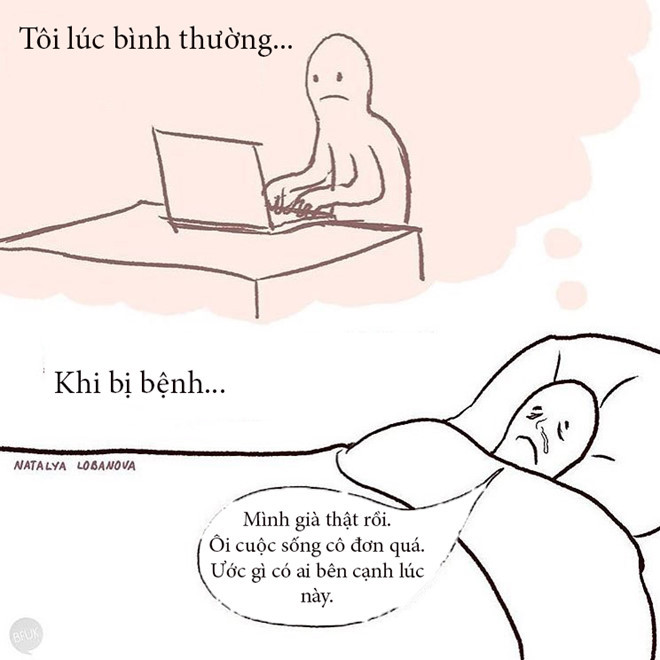 Thiên hạ thường nói người độc thân rất mạnh mẽ, đầy nghị lực, nhưng đó là lúc họ chưa lâm bệnh thôi. Nghĩ cũng khổ, bệnh ập đến chỉ có một mình không ai chăm sóc, lúc này mới thấy quý người thân, gia đình và bạn bè.