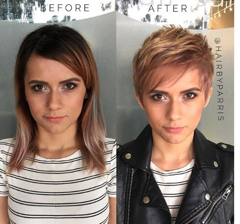 Kiểu tóc ngắn cá tính và trẻ trung dành cho những cô nàng thích phá cách. Ảnh: Internet.