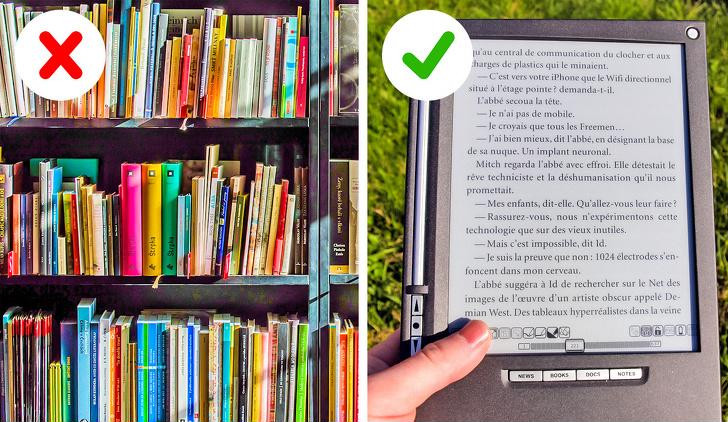 Sách: Đối với những người dị ứng sách, mùi từ vật dụng này sẽ gây ra các cơn hắt hơi liên tục và tạo cảm giác đau đầu. Nếu quá nhạy cảm với bụi giấy, hãy chuyển sang đọc sách điện tử. Ảnh: Brightside.