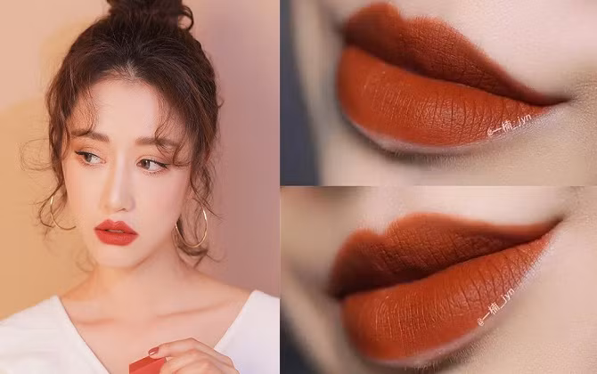 Màu son cam cháy: Đây không phải là màu son mới, cũng đã hot từ những năm trước, nhưng chúng vẫn tiềm ẩn sức quyến rũ thần kỳ thu hút những cô nàng mê son. Màu cam cháy là sự trộn lẫn giữa màu cam và nâu pha thêm chút đỏ tạo ra một tone màu son trầm ấm rất dễ sử dụng.