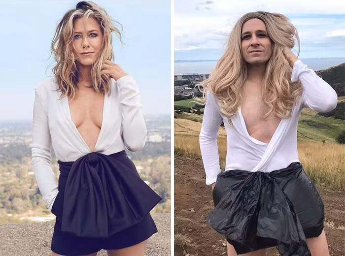 Jenifer Aniston cũng bị "nhái" trang phục không thương tiếc.
