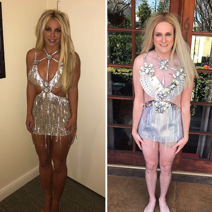 Tom Lenk tự chế tạo một phiên bản mới của chiếc váy mà nữ ca sĩ Britney Spears đã mặc.