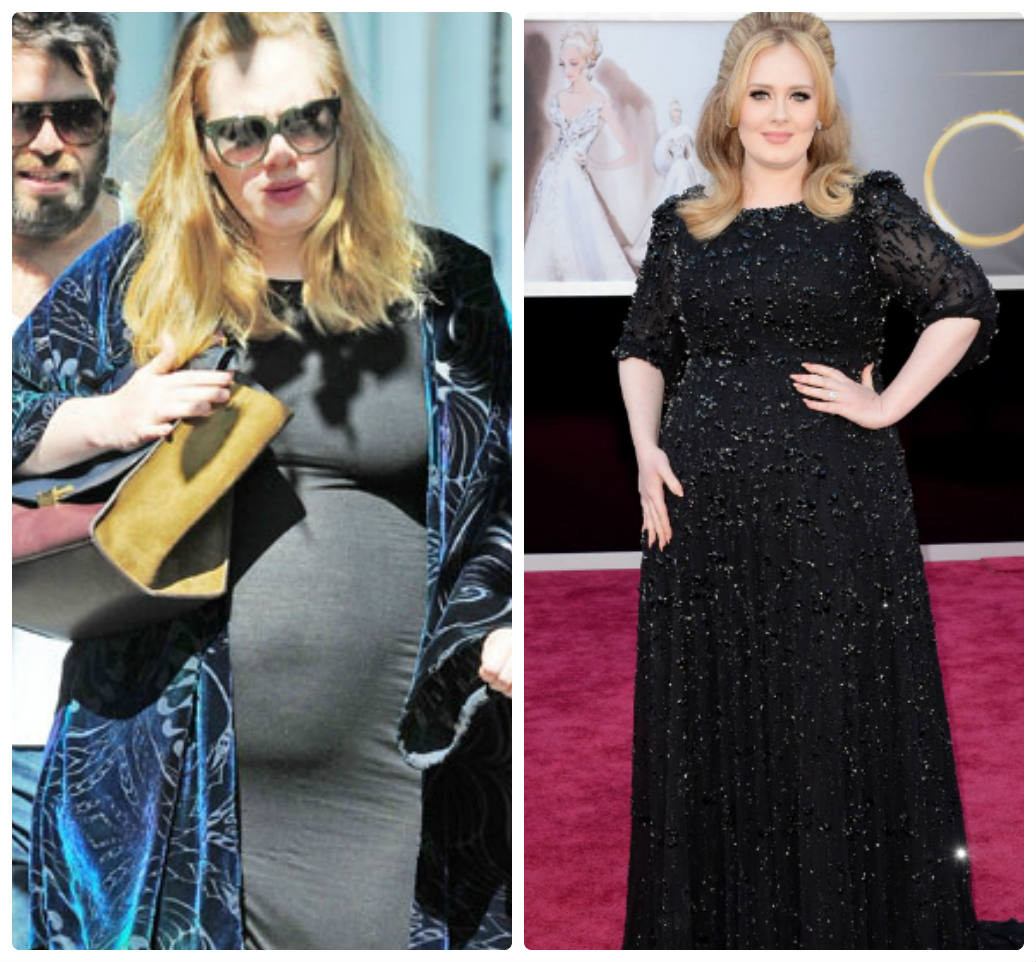 Nữ ca sĩ Adele đã rất chăm chỉ tập luyện và ăn kiêng sau sinh. Dù không tiết lộ chính xác số kg đã hao hụt nhưng Adele bật mí cô đã giảm được 2 size quần áo.