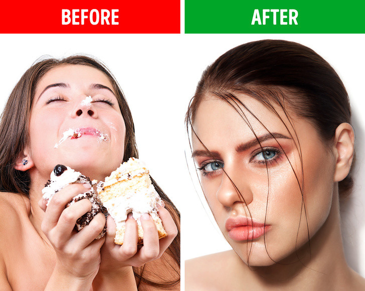 Đường: Ăn nhiều thực phẩm chứa đường có thể tạo ra sự mất cân bằng hormone. Điều này ảnh hưởng đến các quá trình viêm trong cơ thể và làm tăng lượng đường trong máu, khuyến khích các tuyến sản xuất nhiều dầu hơn. Đường chính là thực phẩm khiến tóc nhờn mà bạn nên hạn chế.