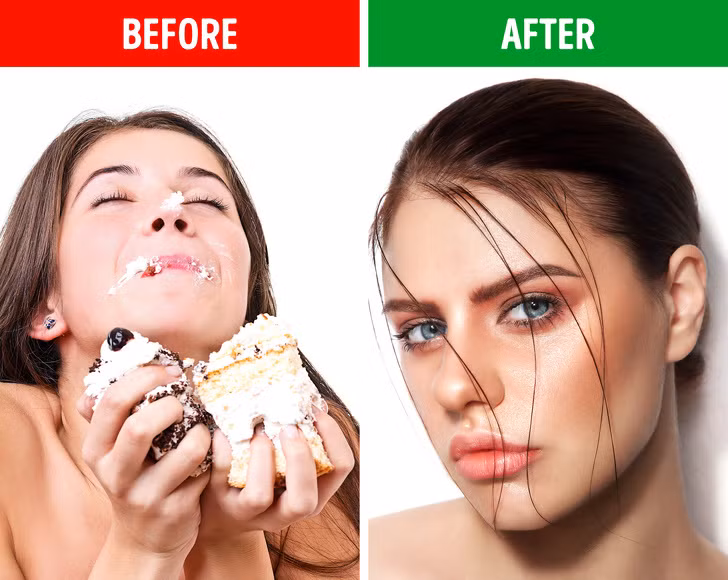 Đường: Ăn nhiều thực phẩm chứa đường có thể tạo ra sự mất cân bằng hormone. Điều này ảnh hưởng đến các quá trình viêm trong cơ thể và làm tăng lượng đường trong máu, khuyến khích các tuyến sản xuất nhiều dầu hơn. Đường chính là thực phẩm khiến tóc nhờn mà bạn nên hạn chế.