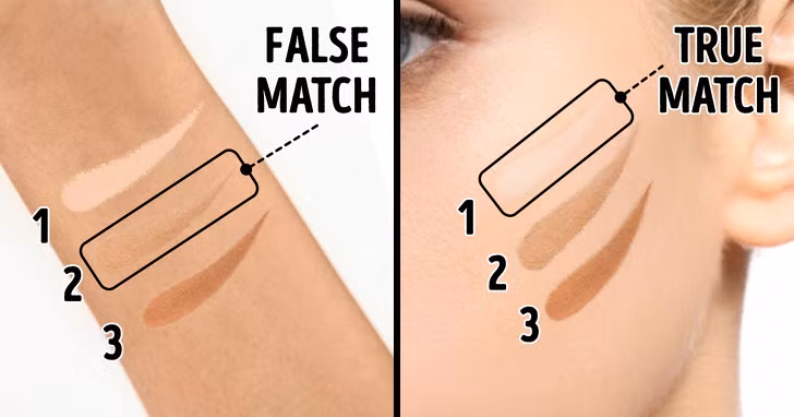 Thử màu kem trang điểm trên cổ tay: Đây là một trong những sai lầm trang điểm phổ biến nhất. Màu da bàn tay bạn sẽ thường màu đỏ đậm hơn khuôn mặt do vậy, cách thử này sẽ không đúng. Tốt nhất bạn bên thử kem lên phần má.