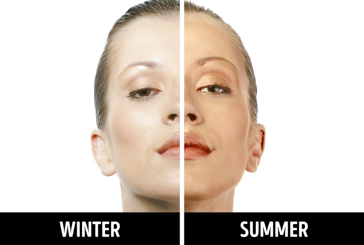 Không thay kem nền trong mùa hè: Cũng giống như cách bạn thay đổi quần áo khi thời tiết thay đổi, bạn cũng nên thay màu kem nền giữa hai mùa hè – đông. Mùa hè, chúng ta nên dùng tông màu sáng hơn kem nền mùa đông.