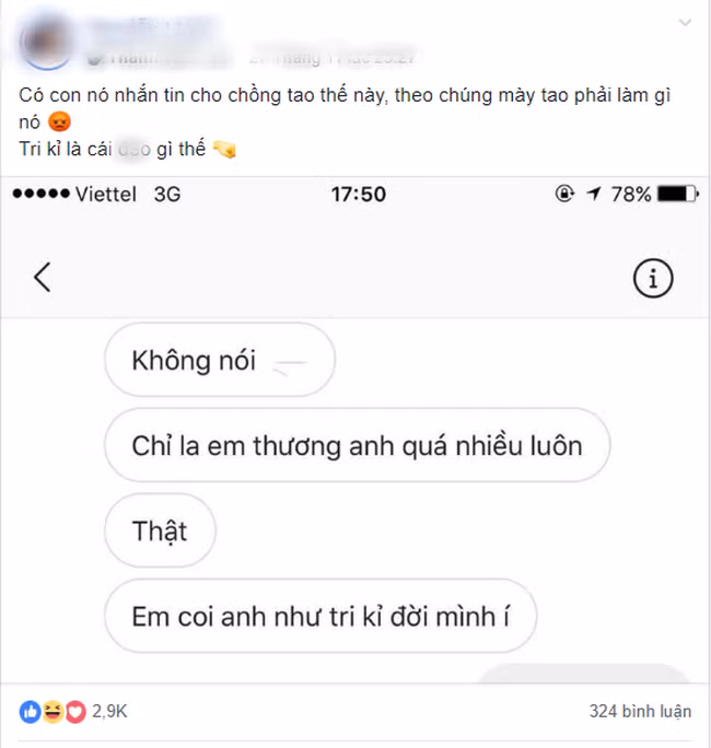 Khi gai la nhan tin tha thinh chong: ''Em thuong anh qua nhieu luon''