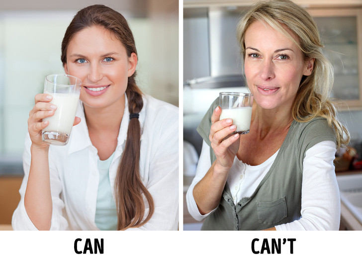 Không dung nạp lactose có thể xảy ra: Không dung nạp lactose thường ảnh hưởng đến phụ nữ Mỹ gốc Phi và châu Á trên 40 tuổi. Ở tuổi này, mức enzyme lactase giúp tiêu hóa lactose giảm. Điều này khiến họ không thể tiêu hóa sữa và gây ra các vấn đề về ruột già.