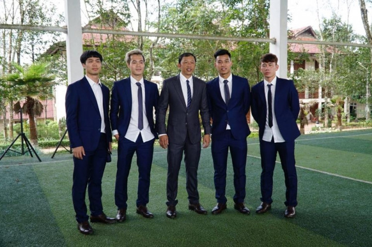 Bộ tứ HAGL Công Phượng, Văn Toàn, Văn Thanh và Minh Vương. Ảnh: Bóng Đá.