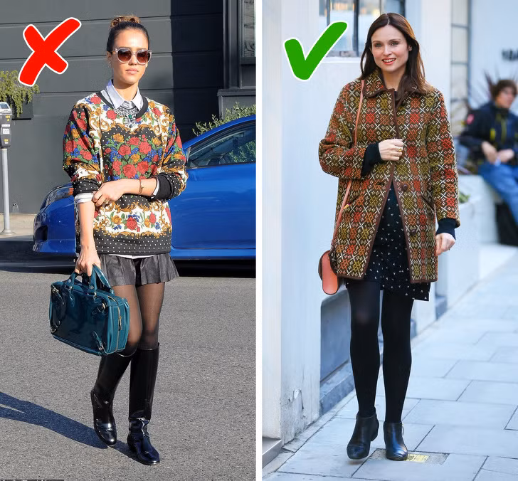 Quy tắc mặc quần tất: Nếu bạn không chọn quần tất phù hợp, nó có thể làm hỏng toàn bộ diện mạo của bạn. Trong văn phòng, bạn nên chọn quần tất màu trung tính. Hãy nhớ rằng quần tất không nên tối màu hơn váy.