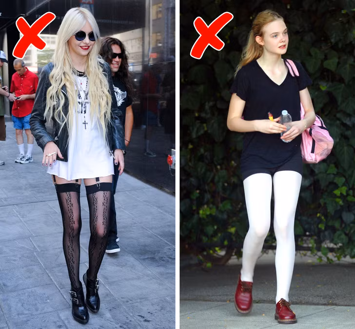 Tránh mặc quần tất ren hay quần tất màu trắng bởi chúng có thể khiến bạn trông thô tục và to béo hơn. Tốt hơn bạn nên chọn màu trung tính. 