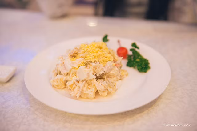 Đây là món salad khoai tây ở một nhà hàng.