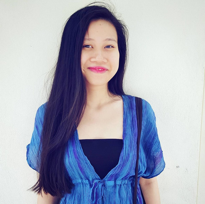  Vợ trẻ xinh đẹp của Trọng Hoàng ăn mặc giản dị, năng động.