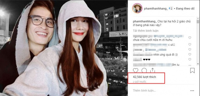 Vi nguoi nay, Thanh Hang lai nhan duoc luot like gap doi binh thuong