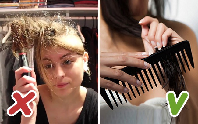 Sử dụng lược răng thưa: Hãy dùng một chiếc lược răng thưa chải tóc bởi chúng sẽ giúp bạn có mái tóc suôn mượt. Thậm chí, bạn có thể dùng chúng để tán dầu dưỡng, giúp dầu dưỡng thấm đều tới từng sợi tóc.