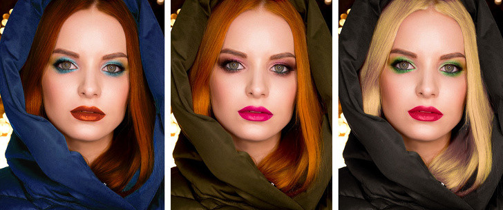 Trang điểm và quần áo có thể thay đổi màu mắt: Phụ nữ có thể thay đổi màu mắt bằng cách trang điểm, mặc quần áo, màu tóc và các phụ kiện. Ví dụ, phụ nữ với đôi mắt màu nâu có thể mặc trang phục có màu vàng, hồng và xanh lá cây sáng để làm cho đôi mắt có màu nhạt hơn.