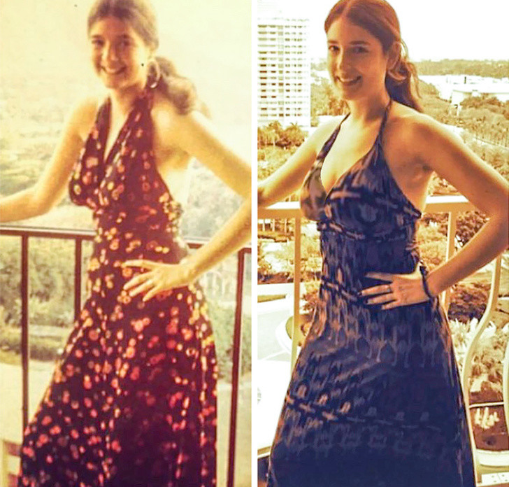 Mẹ và con gái cùng tuổi. Đây chính là một trong những bức ảnh minh chứng gia đình họ có gene giống hệt nhau.