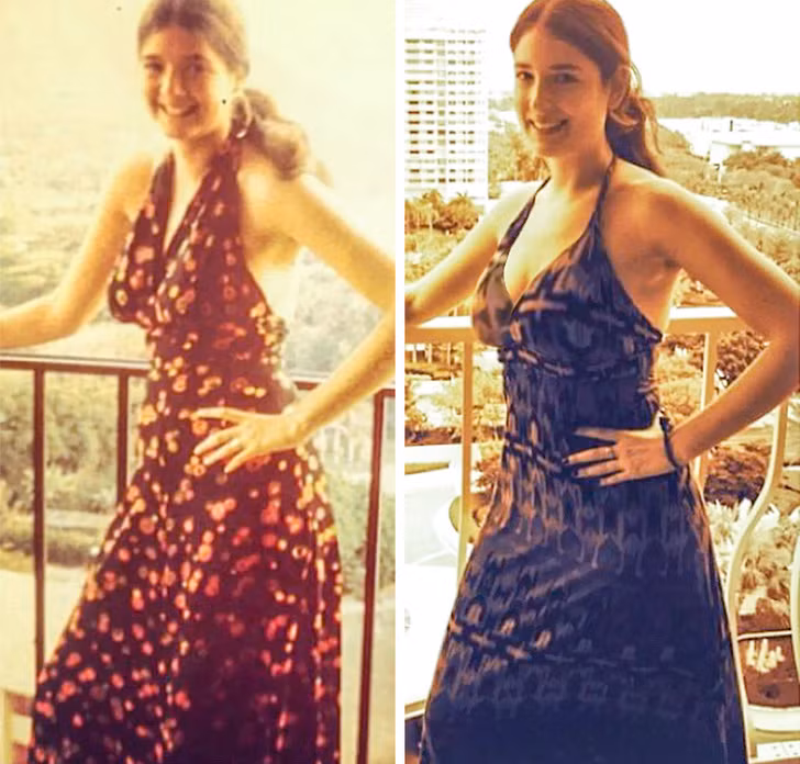 Mẹ và con gái cùng tuổi. Đây chính là một trong những bức ảnh minh chứng gia đình họ có gene giống hệt nhau.