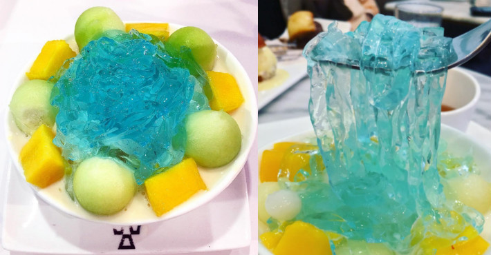 Tương tự, nhà hàng The Dessert Kitchen tại New York (Mỹ) cũng sáng tạo nên món mì ramen kem lạnh và ngọt. Chúng được bắt đầu bằng cách tạo một lớp mỏng thạch màu xanh từ bột Jell - O, sau đó sẽ cắt thành sợi, có hình dáng giống như những sợi mì ramen.