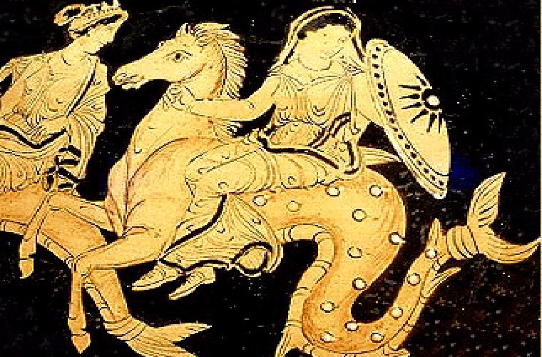 Hippocampus có đầu ngựa và người cá heo. Nó xuất hiện trong truyền thuyết Hy Lạp và xứ Phoenix.