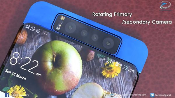 Đáng chú ý, cụm 4 camera này được đặt trên một mô-đun vừa trượt vừa xoay tương tự như hệ thống camera trên Galaxy A80.