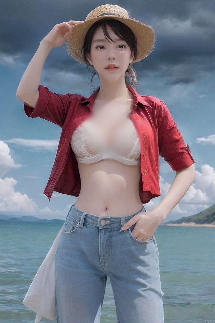 Bên cạnh đó, cô nàng còn hoá trang thành nhân vật chính Luffy mũ rơm, nhận được đông đảo sự quan tâm chú ý.