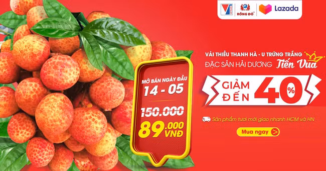 Hiện nay, quả vải Hải Dương đang được bán trực tuyến trên sàn TMĐT Lazada với giá niêm yết 150.000 đồng/kg. Viettel Post cũng sẽ mở gian hàng cho các tổ chức, cá nhân của Hải Dương bán vải trực tuyến trên trang Voso.vn từ ngày 18/5, đơn vị hỗ trợ vận chuyển toàn quốc đồng giá 22.000 đồng/đơn hàng dưới 20 kg. Viettel Post cũng cử nhân viên hướng dẫn người trồng vải tạo gian hàng, đưa thông tin, hình ảnh nhằm thu hút khách hàng, xử lý phản hồi của người mua...