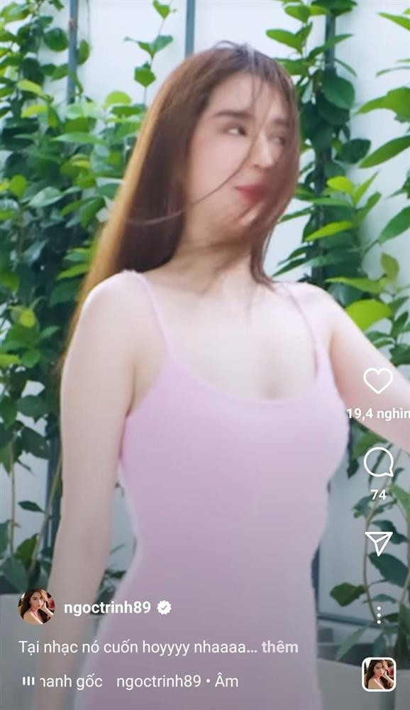 Thân hình đô con của Ngọc Trinh khiến nhiều người hết hồn.