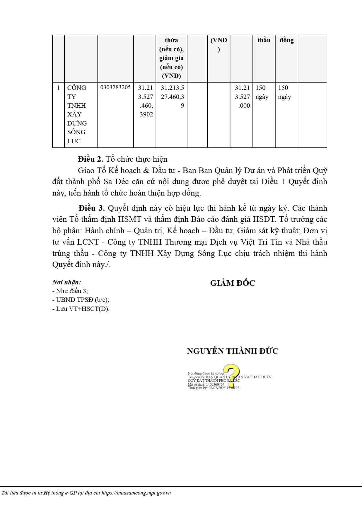 Cong ty Song Luc trung goi thau nang cap via he o TP Sa Dec