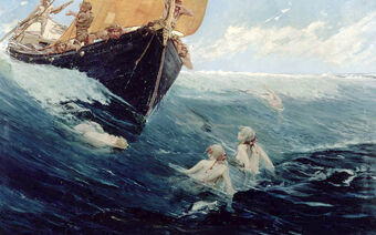 Bên cạnh những giai thoại về nàng tiên cá xinh đẹp, hiền lành, tốt bụng, một số truyền thuyết ở châu Âu thời xưa mô tả những sinh vật nửa thân trên là người, nửa thân dưới là cá vô cùng hung dữ, độc ác.