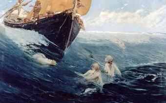 Bên cạnh những giai thoại về nàng tiên cá xinh đẹp, hiền lành, tốt bụng, một số truyền thuyết ở châu Âu thời xưa mô tả những sinh vật nửa thân trên là người, nửa thân dưới là cá vô cùng hung dữ, độc ác.