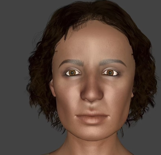 Theo đó, công chúng có thể chiêm ngưỡng 2 hình ảnh phục dựng "Quý bà bí ẩn" và nhận thấy bà có nước da ngăm đen, đôi mắt màu nâu.