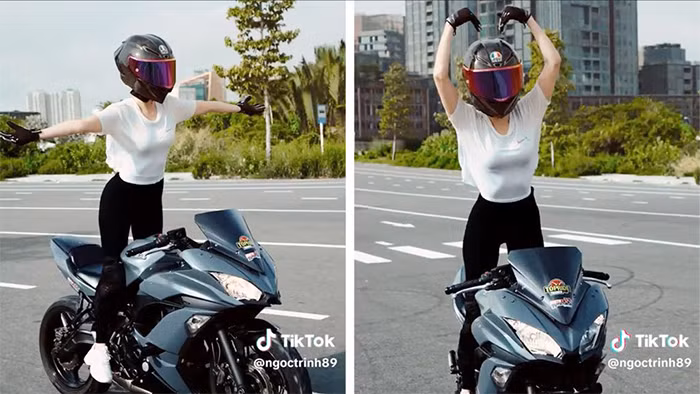 Điều tra cho thấy, dù không có giấy phép lái xe mô tô hạng A2 nhưng Ngọc Trinh vẫn cùng Trần Xuân Đông tổ chức, thực hiện hành vi điều khiển xe mô tô phân khối lớn lưu thông, biểu diễn trên đường với các động tác lái xe nguy hiểm, tư thế phản cảm, không mặc đồ bảo hộ, nằm, quỳ gối trên yên xe. 