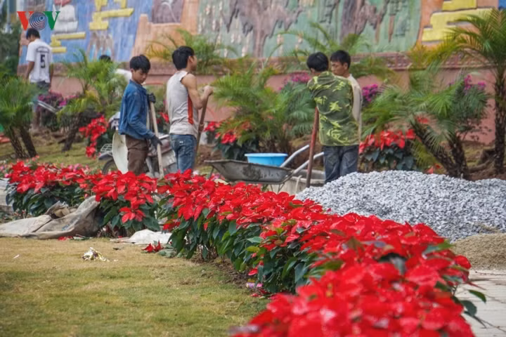 Hiện các đơn vị thi công vẫn đang hoàn thiện các hạng mục còn lại. Công trình đang hoàn thiện hồ sơ, đề nghị xác lập kỷ lục Bức phù điêu gốm màu có diện tích lớn nhất Việt Nam.