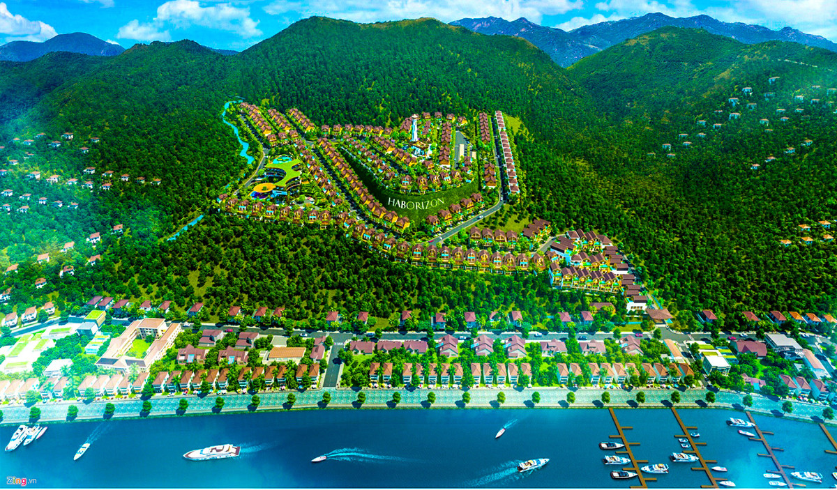 Phác thảo khu biệt thự Haborizon Nha Trang. Dự án rộng hơn 134.000 m2, bao gồm 429 biệt thự, nhà phố...