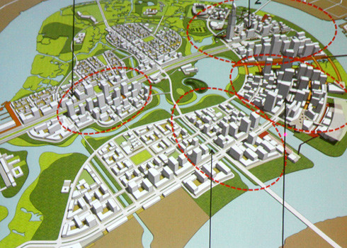 Cụm dự án dự kiến khởi công dự án vào quý 4/2015 và hoàn thành toàn bộ vào năm 2022 theo từng giai đoạn. Ảnh phối cảnh KĐT Thủ Thiêm.
