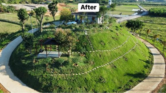 Cặp vợ chồng xây ngôi nhà trên đồi.