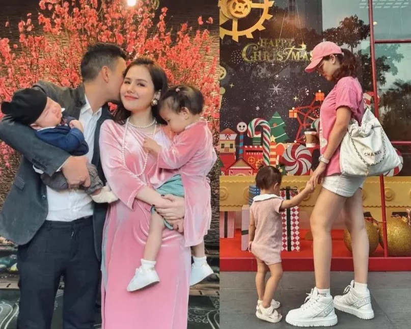 Cô ưu tiên các công thức như áo thun họa tiết + quần short, áo hoodie + quần short hay áo dài truyền thống. Kể từ sau khi sinh bé Sochu và Sake, Phanh Lee không chỉ thăng hạng về nhan sắc, mà phong cách của cô cũng thêm sành điệu, trẻ trung. 