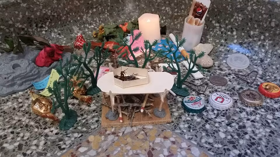 Không lâu sau đó, con gián đã được ở trong một chiếc quan tài hoàn chỉnh với những cây giả thu nhỏ và những cọng gỗ nhỏ bên dưới tượng trưng cho nghi thức hỏa thiêu vốn chỉ dành riêng cho những vị vua. (Nguồn Brilio)