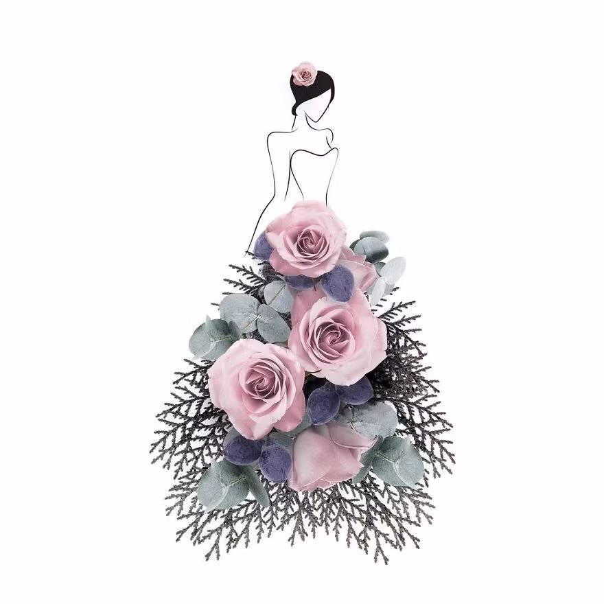 Hoa hồng luôn mang đến vẻ đẹp mê hoặc lòng người trong những thiết kế váy của Sassy. (Nguồn Bored Panda)