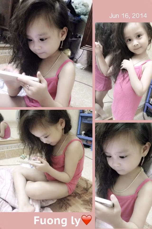 Chị Bích Phương cũng chăm sóc cho con rất kỹ càng. Ngoài ra, bà mẹ trẻ 26 tuổi còn tạo cho bé kiểu tóc rất xinh, cũng như sắm cho bé những bộ váy áo, phụ kiện dễ thương.