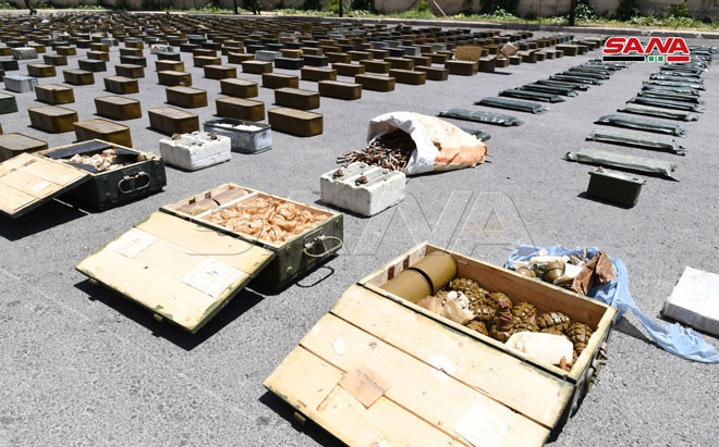Trước đó, ngày 19/5, trong quá trình tuần tra ở các tỉnh Daraa và Sweida dọc biên giới phía nam của Syria, Quân đội nước này cũng phát hiện và tịch thu một lượng lớn vũ khí.